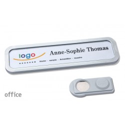 Namensschild OFFICE® 20 Farbe edelstahl matt mit Magnet standard