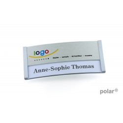 Namensschild polar® 30 "metal combi-print" 70x30mm edelstahl matt