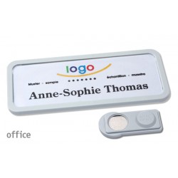 Namensschild OFFICE® 30 Farbe hellgrau mit Magnet standard
