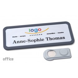 Namensschild OFFICE® 30 Farbe anthrazit mit Magnet standard
