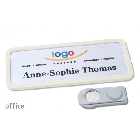 Namensschild OFFICE® 30 Farbe weiss mit Magnet standard
