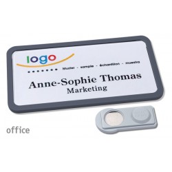 Namensschild OFFICE® 40 Farbe anthrazit mit Magnet standard
